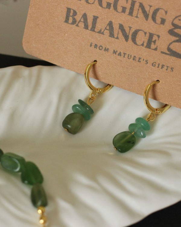 Grün Aventurin Jade Ohrringe - Glück & Gesundheit – Bild 5