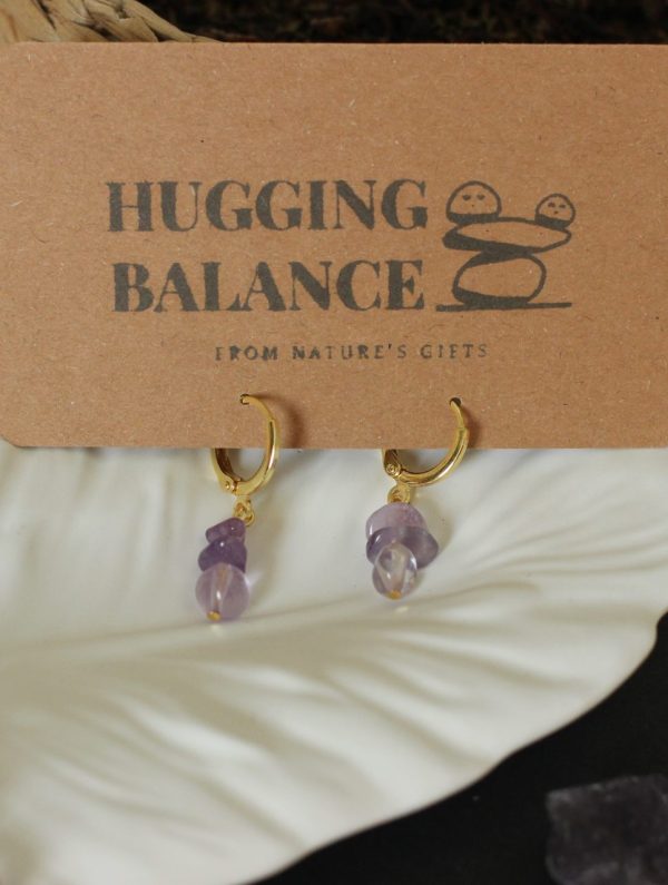Lila Amethyst Ohrringe - Frieden & Inspiration – Bild 4