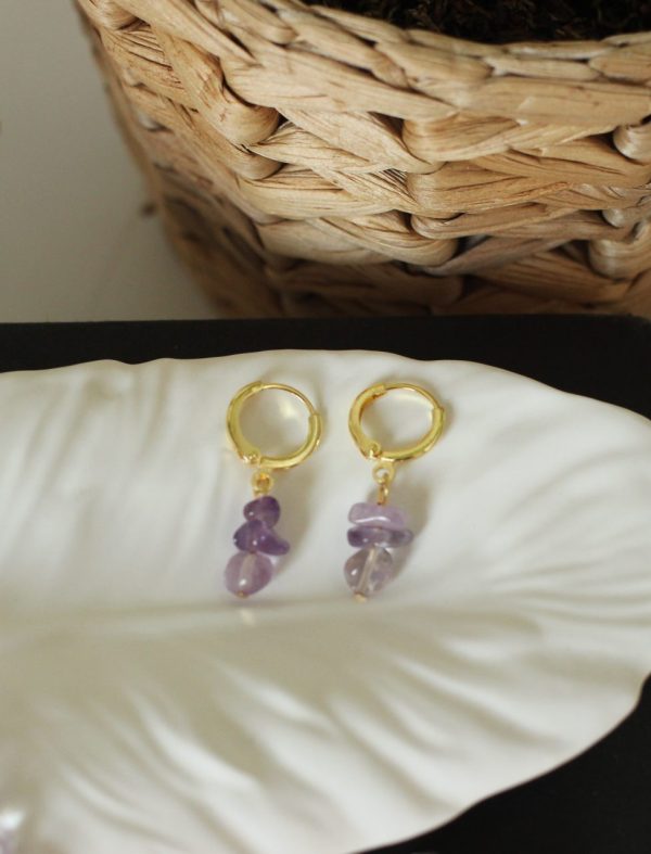 Lila Amethyst Ohrringe - Frieden & Inspiration