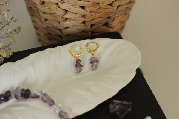 Lila Amethyst Ohrringe - Frieden & Inspiration – Bild 5