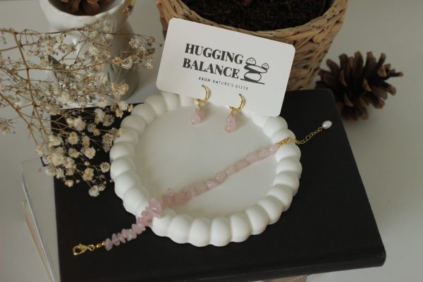 Rosa Rosenquarz Ohrringe - Liebe und Glückseligkeit – Bild 8