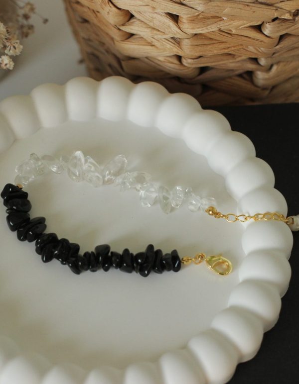 Schwarz & Weiß Armband / Ohrringe "Hugging Balance" – Bild 9