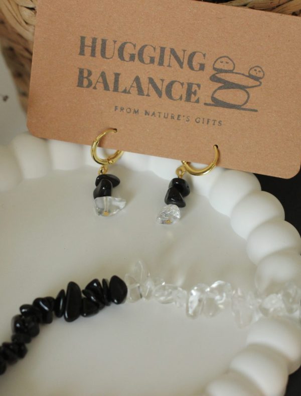 Schwarz & Weiß Armband / Ohrringe "Hugging Balance" – Bild 7