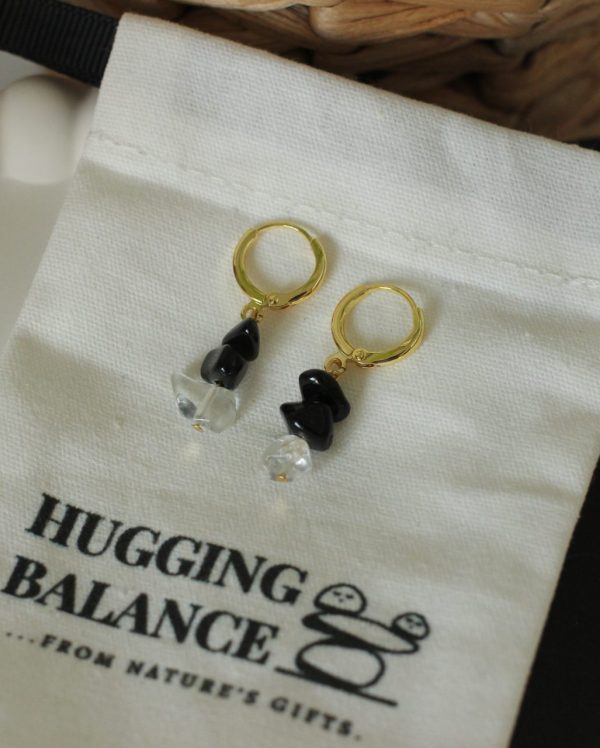 Schwarz & Weiß Armband / Ohrringe "Hugging Balance" – Bild 6
