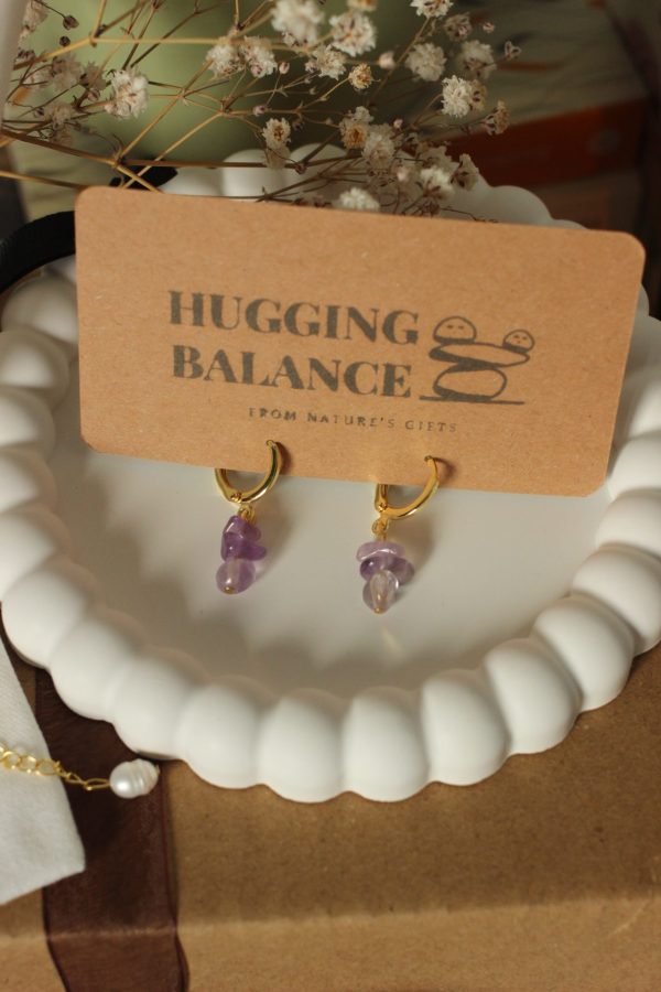 Lila Amethyst Ohrringe - Frieden & Inspiration – Bild 3