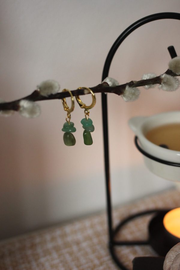 Grün Aventurin Jade Ohrringe - Glück & Gesundheit – Bild 2