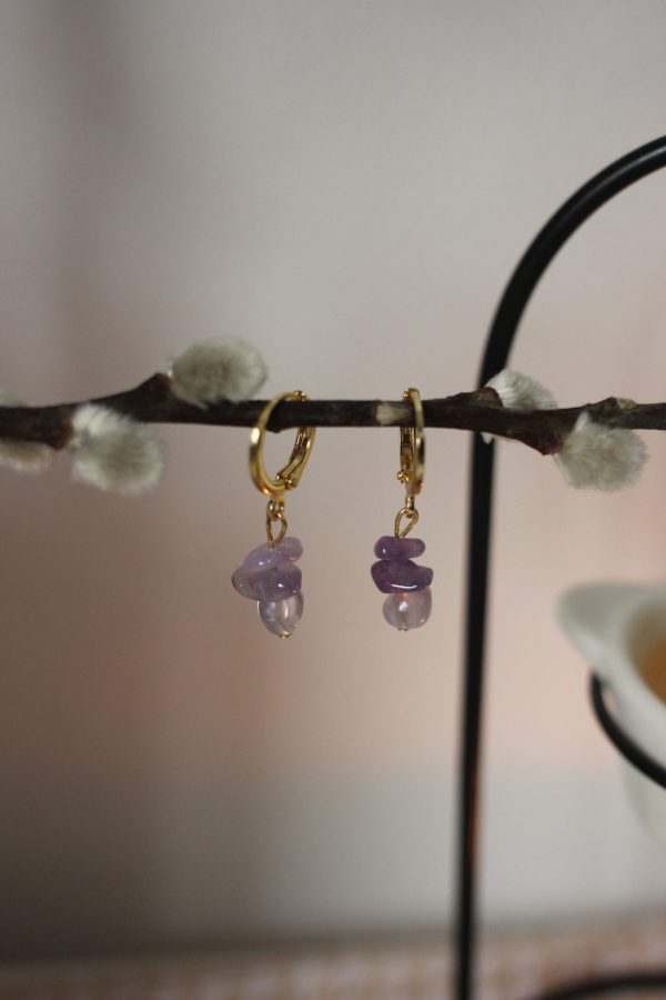 Lila Amethyst Ohrringe - Frieden & Inspiration – Bild 2