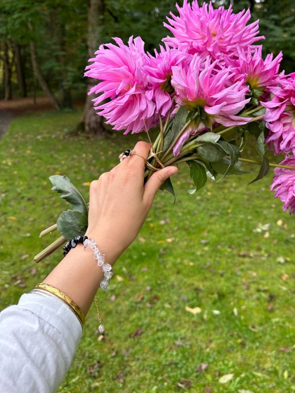 Schwarz & Weiß Armband / Ohrringe "Hugging Balance" – Bild 2